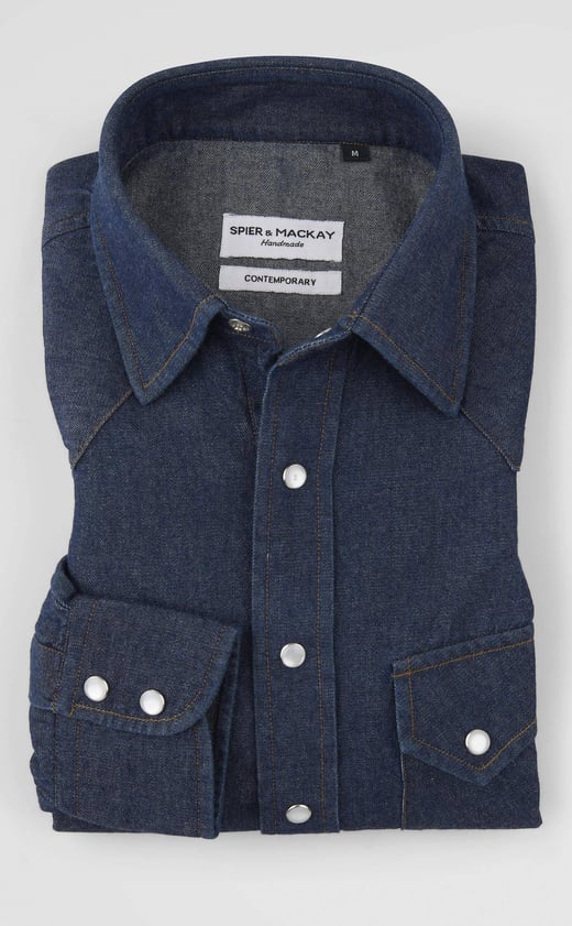 Spier&Mackay-Rinse Wash - Denim - Western Shirt-SAF-2777 (2)